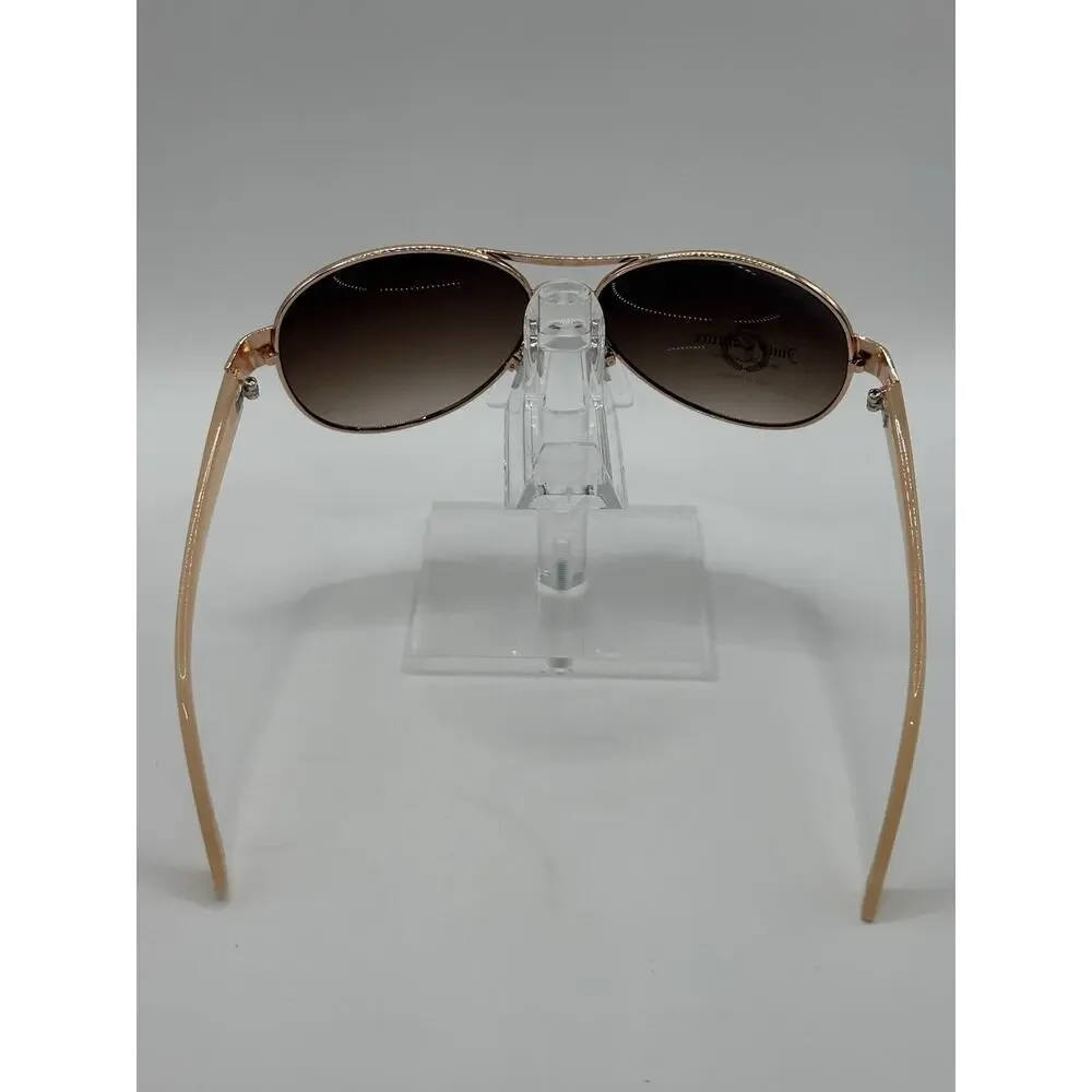 Juicy Couture Aviator Sunglasses Brown Gradient Rose Gold Beige Women WJC61SG28S